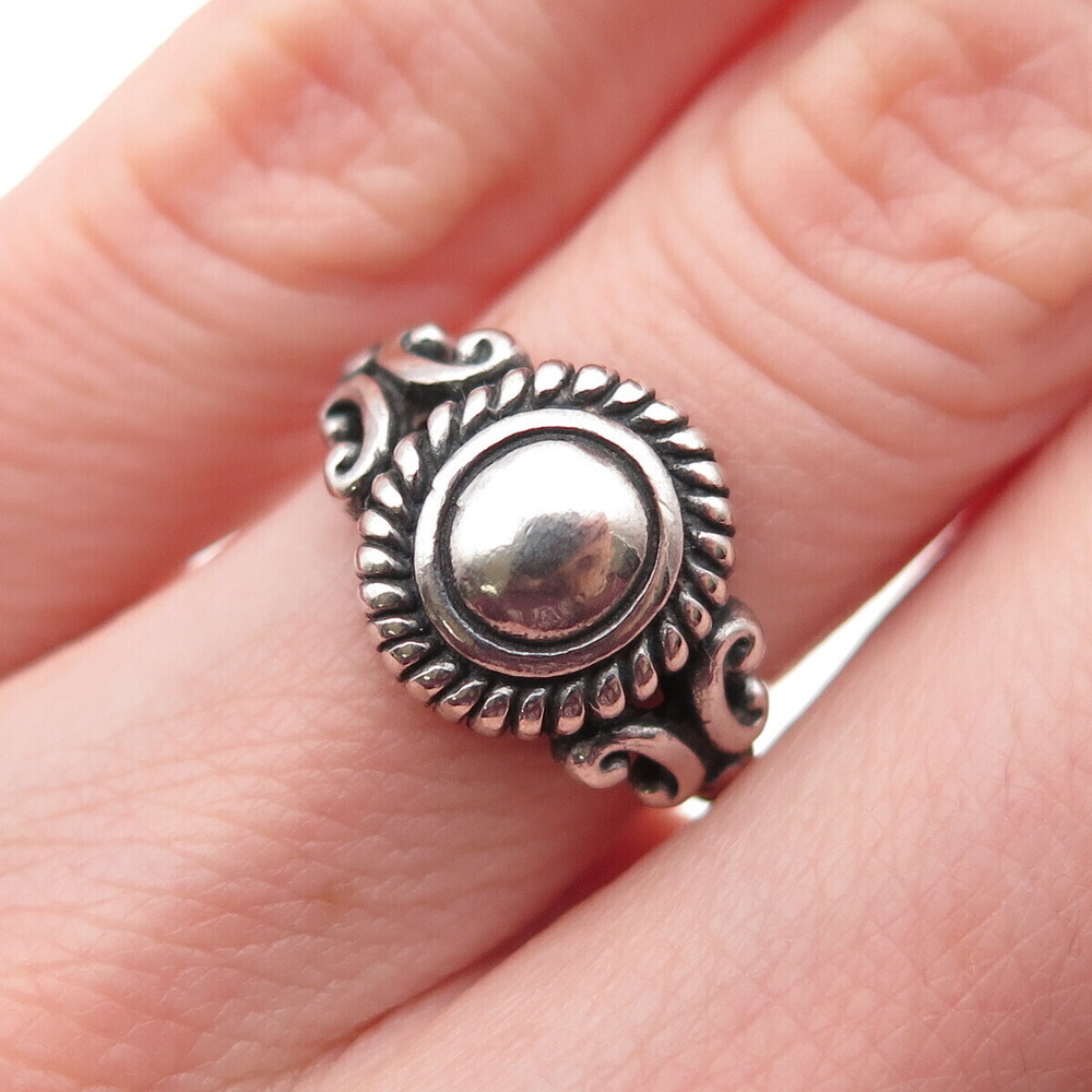 Brighton 925 Sterling Silver Vintage Modernist Oxidized Ring Size 4.75